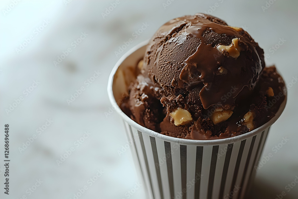 Chocolate Ice Cream with Nuts Photo Chocolate Ice Cream with Nuts Photo