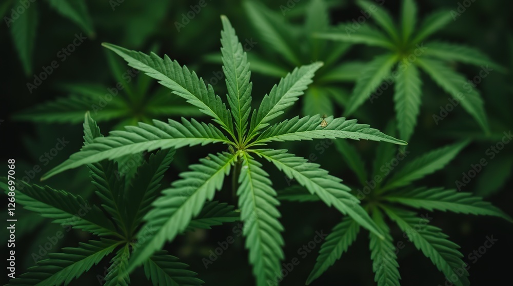 Close-Up of Cannabis Leaves in a Lush Green Environment Close-Up of Cannabis Leaves in a Lush Green Environment