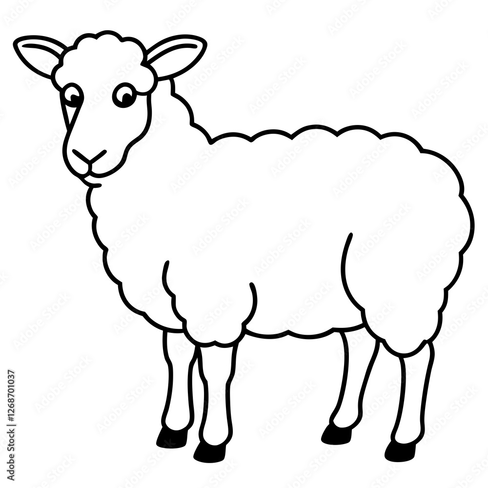 Modern Sheep Outline Artwork Modern Sheep Outline Artwork