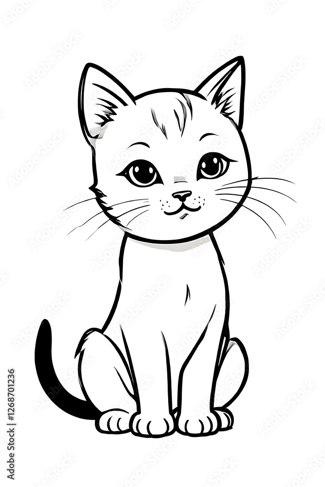 Cat is sitting on a white background Cat is sitting on a white background