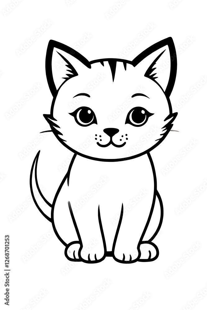 Obraz premium Cat is sitting on a white background