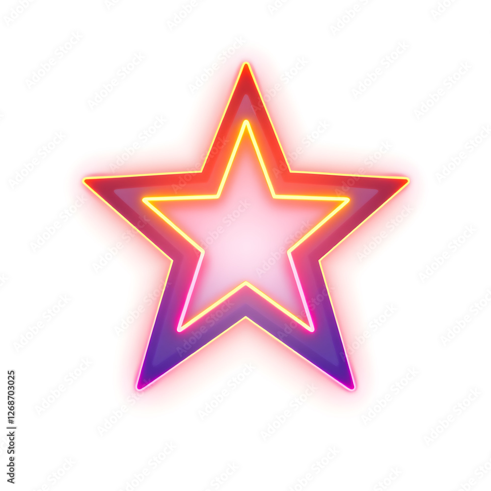 Star holographic 3D icon. neon symbol vector illustration isolated on white background. Generative AI Star holographic 3D icon. neon symbol vector illustration isolated on white background. Generative AI