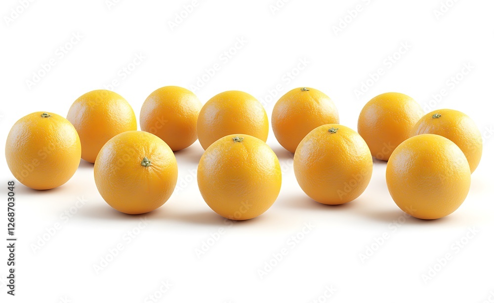 Fresh oranges floating in the air, with orange and green leaves on a white background Fresh oranges floating in the air, with orange and green leaves on a white background