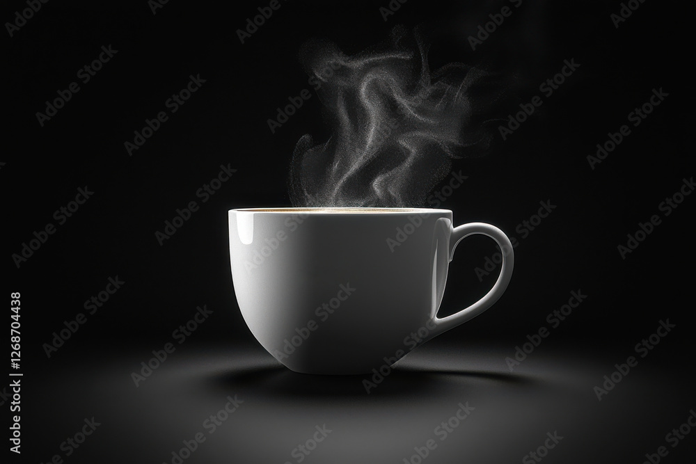 Steaming coffee close-up Steaming coffee close-up
