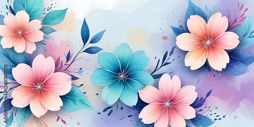 Colorful bouquet of flowers with blue, pink, and purple petals Colorful bouquet of flowers with blue, pink, and purple petals