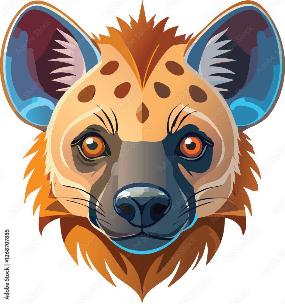 Obraz premium Hyena isolated on a transparent or white background, vector illustration