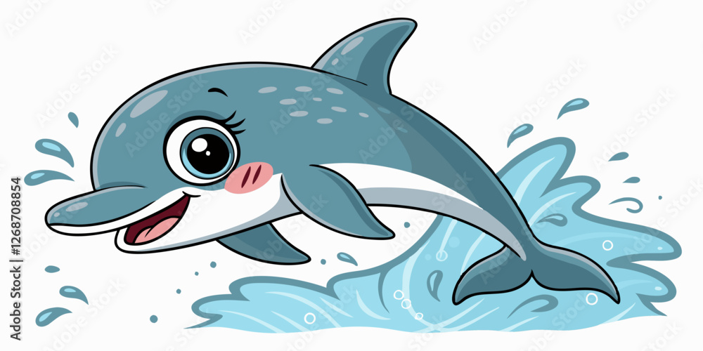 Obraz premium A vector illustration of a cute whale