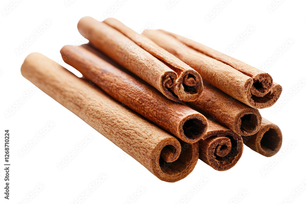 A handful of cinnamon sticks, isolated on a clean transparent background, PNG file. A handful of cinnamon sticks, isolated on a clean transparent background, PNG file.
