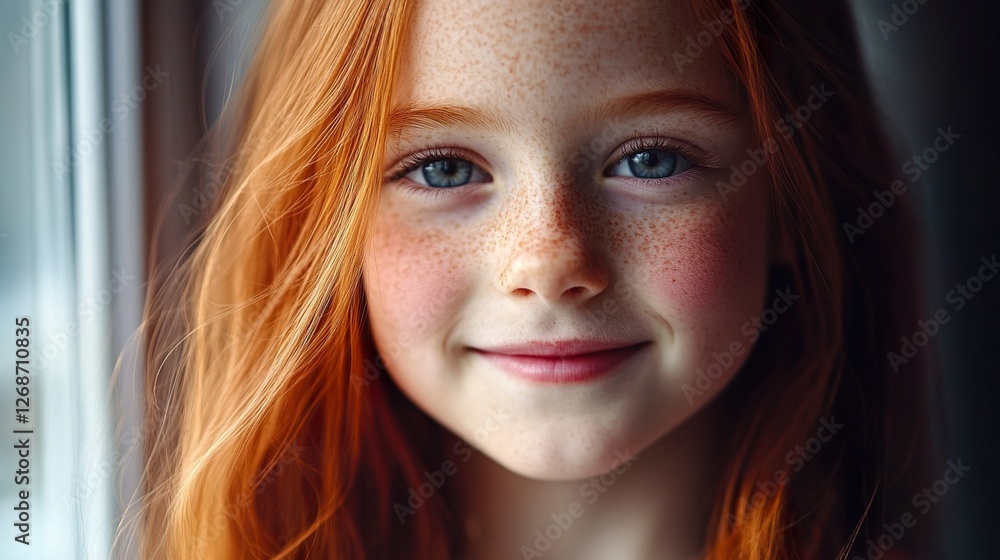 A smiling redhead girl exudes warmth and joy, capturing a moment of natural beauty and serenity. A smiling redhead girl exudes warmth and joy, capturing a moment of natural beauty and serenity.