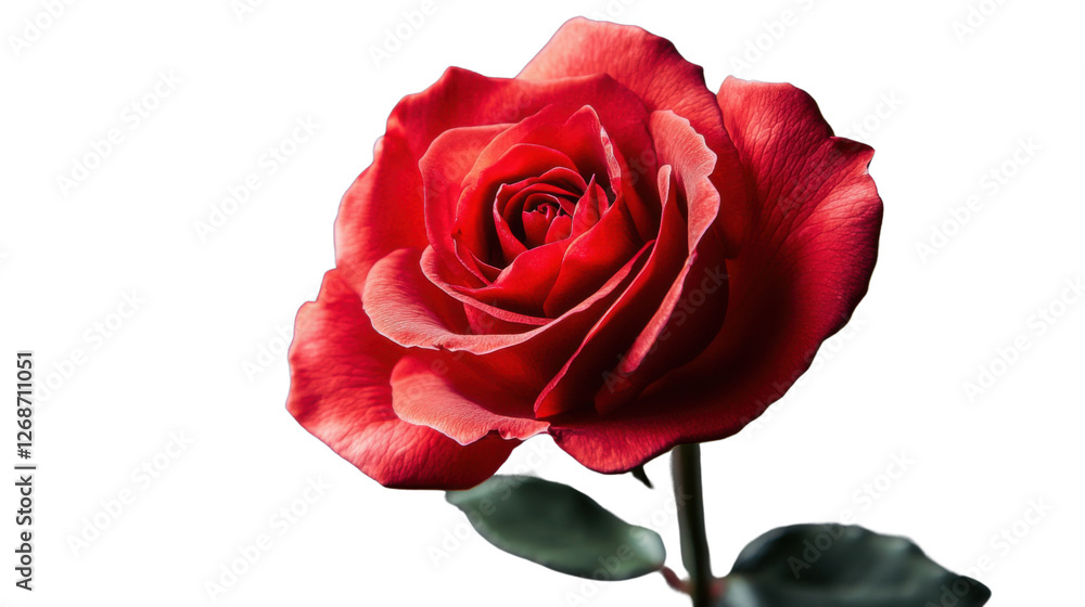 Blooming red rose with transparent background: perfect for design projects Blooming red rose with transparent background: perfect for design projects