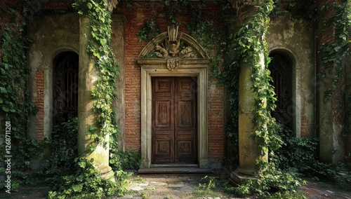Overgrown Entrance to an Abandoned Mansion