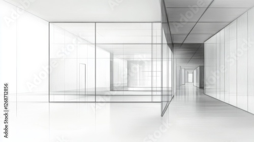 empty corridor with windows