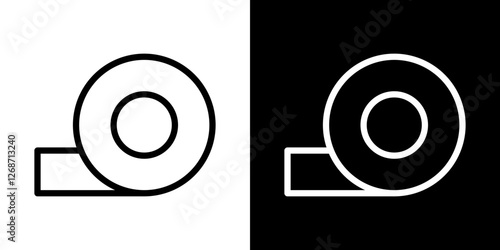 Adhesive tape icons vectors set in stroke line style.