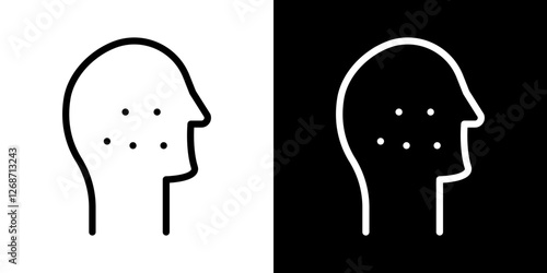 Acne icons vectors set in stroke line style.