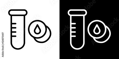 Blood test icons vectors set in stroke line style.