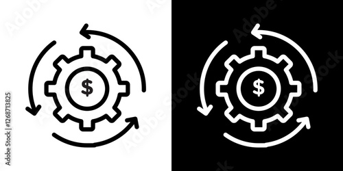 Business model icons vectors set in stroke line style.