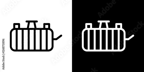 Car radiator icons vectors set in stroke line style.