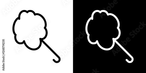 Cotton candy icons vectors set in stroke line style.