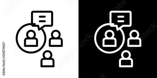 Expert opinion icons vectors set in stroke line style.