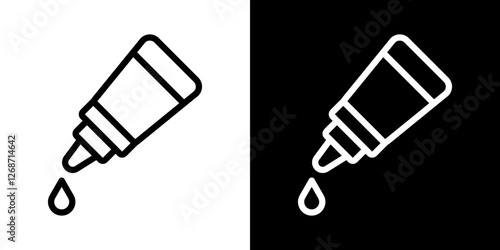 Eye drop icons vectors set in stroke line style.