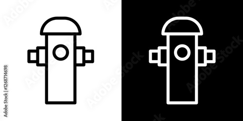 Fire hydrant icons vectors set in stroke line style.