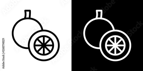 Grapefruit icons vectors set in stroke line style.