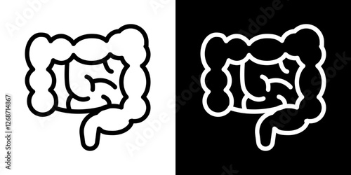 Gut icons vectors set in stroke line style.