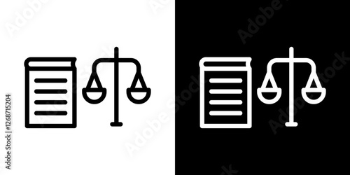Law book icons vectors set in stroke line style.