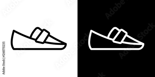 Loafer icons vectors set in stroke line style.