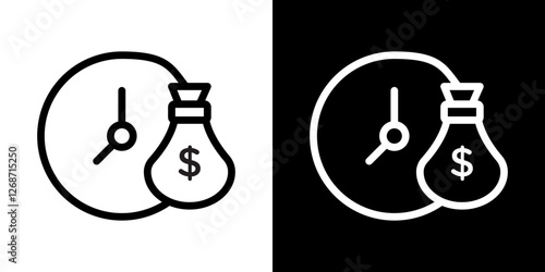 Long term investment icons vectors set in stroke line style.