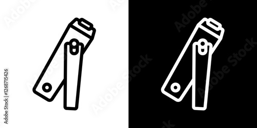 Nail clippers icons vectors set in stroke line style.