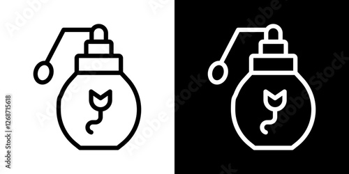 Perfume bottle icons vectors set in stroke line style.