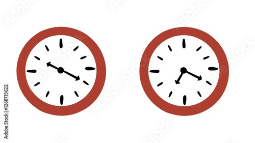 Alarm clock flat animated icon. Alarm clock, wake-up. Motion graphics