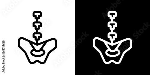 Pelvic area icons vectors set in stroke line style.