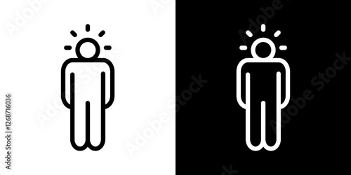 Self confidence icons vectors set in stroke line style.
