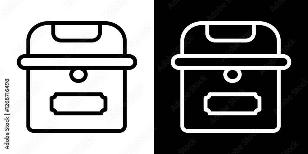 Treasure chest icons vectors set in stroke line style. Treasure chest icons vectors set in stroke line style.