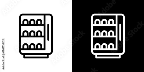 Vending machine icons vectors set in stroke line style.