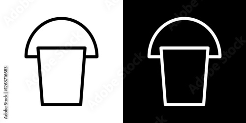 Water bucket icons vectors set in stroke line style.