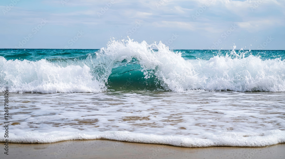 Fototapeta premium Powerful ocean waves crashing dramatic nature display of raw energy