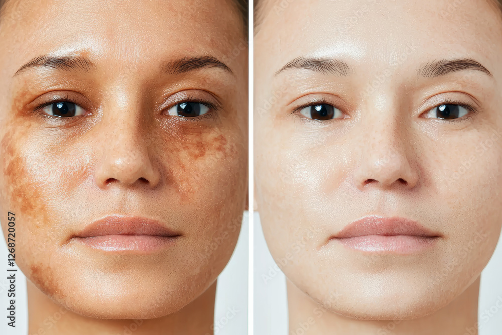 Before and after skin looking radiant with healthy glow and improved texture Before and after skin looking radiant with healthy glow and improved texture