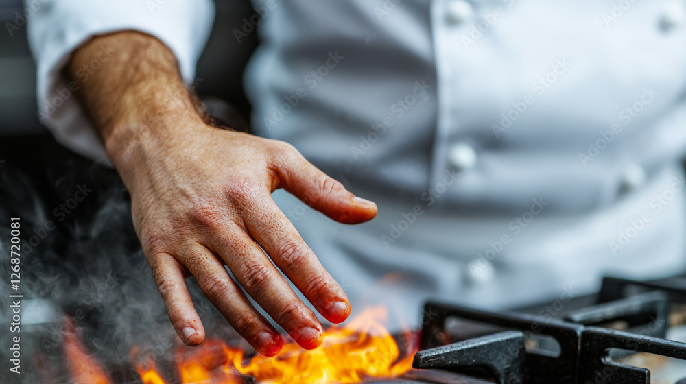 custom made wallpaper toronto digitalchef hand hovers carefully over burner feeling heat, testing temperature