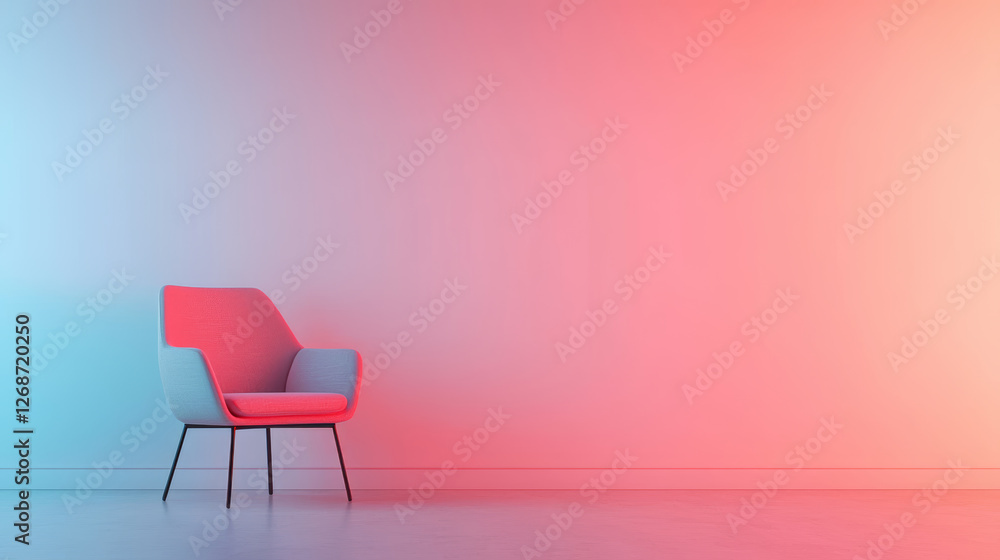 Abstract studio corner with light chair effects casting happy vibe Abstract studio corner with light chair effects casting happy vibe