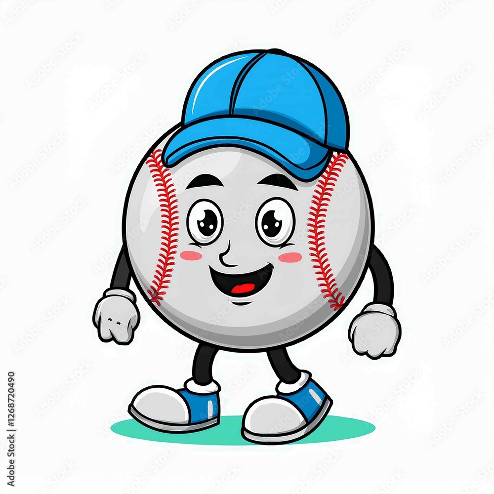 Baseball take a leisurely walk cartoon mascot illustration character vector Baseball take a leisurely walk cartoon mascot illustration character vector