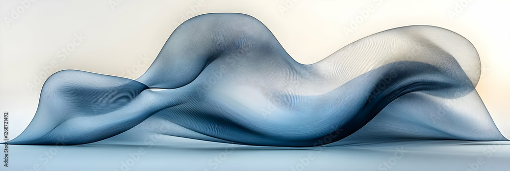 Fototapeta premium Abstract 3D Blue Wave Background