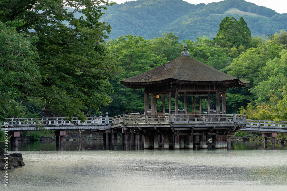 Ukimido Pavilion in Nara park early in the morning