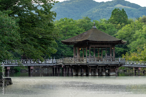 Obraz na płótnie Ukimido Pavilion in Nara park early in the morning w salonie