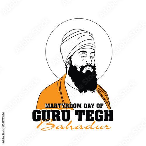 illustration of Martyrdom Day of Guru Tegh Bahadur Sahib card,poster backgroung.