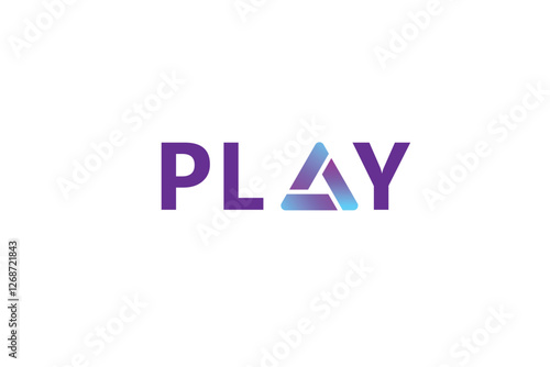 Modern Play Logo with Futuristic Gradient Triangle Design