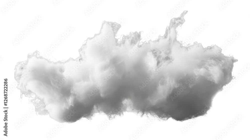 Realistic white cloud floating on transparent background Realistic white cloud floating on transparent background