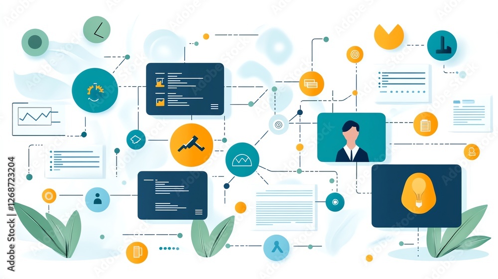 Modern Business Network Data Flowchart Design web system growth future Modern Business Network Data Flowchart Design web system growth future